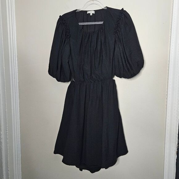 Moon River Black Back Cut Out Bubble Short Sleeve Fit & Flare Mini Dress… - Picture 5 of 13